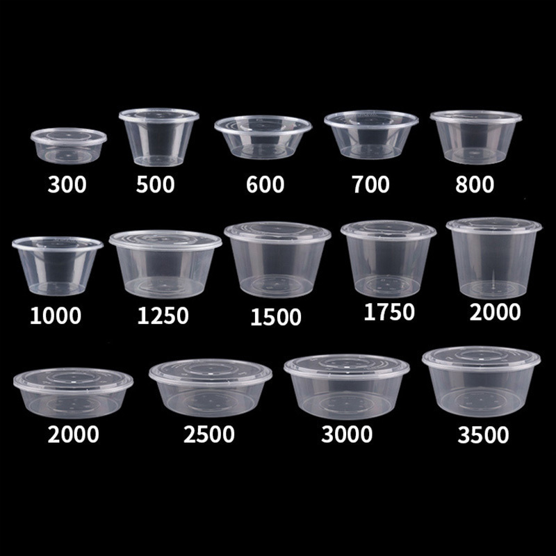 奥德鑫一次性PP餐盒300ml透明圆形 整箱