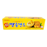 韩国crown克丽安花生夹心饼干盒装70g3小包休闲零食下午茶点心问答