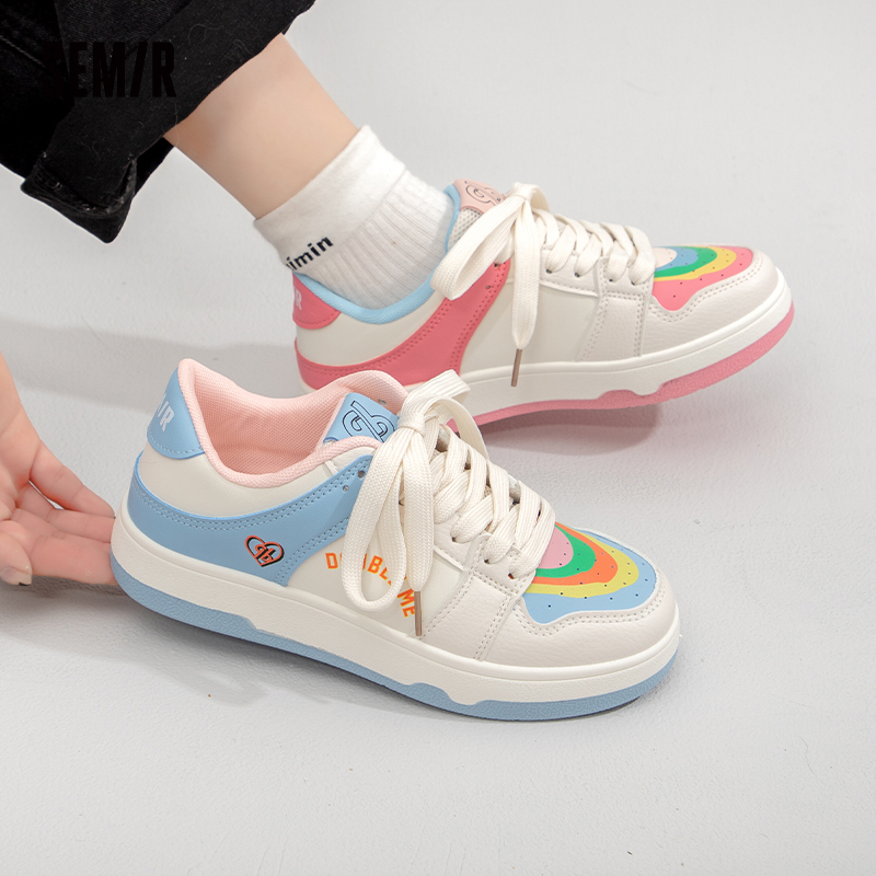semir鸳鸯鞋女彩虹鞋子2023秋季新款ins潮小白鞋时尚百搭休闲板鞋