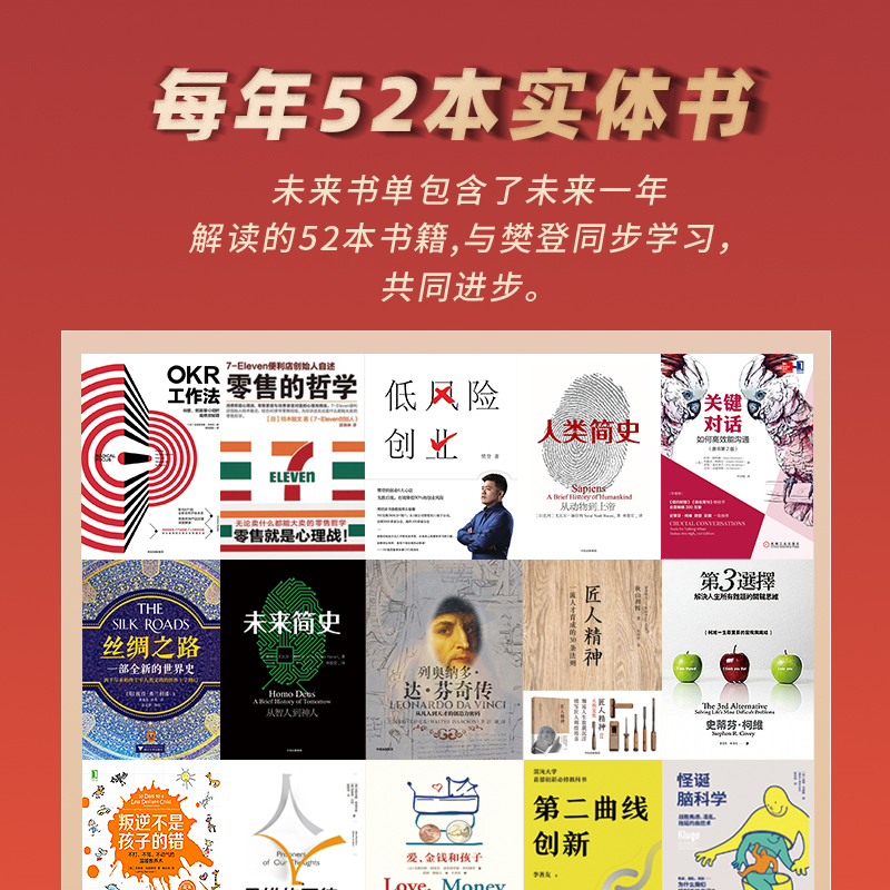 未来一年书单[赠讲书年卡] 书单按月寄送 [正版]赠讲书会期卡未来书单 定制你的一年期书单共52本 樊登解读书籍 樊登高清大图