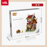 LOZ/俐智小颗粒拼装积木玩具益智迷你中华商业街景拼插国风酒馆街1724酒馆582颗粒