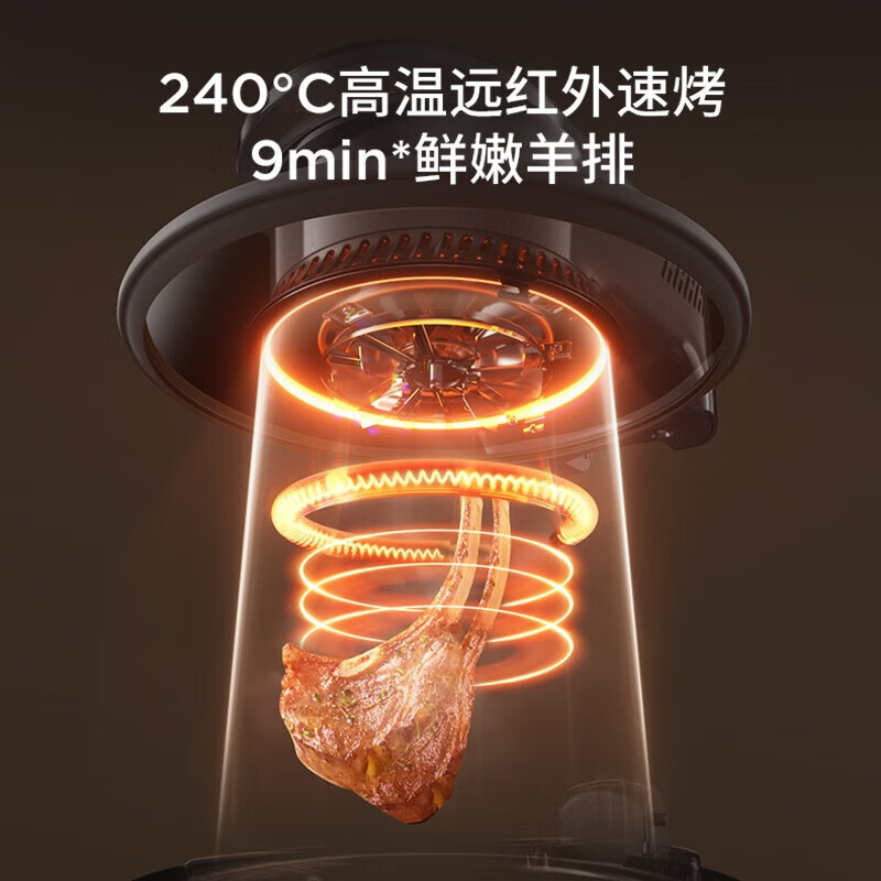 九阳(Joyoung) 速嫩烤空气炸锅 不用翻面 可视5.5L大容量 KL55-V2Fast高清大图