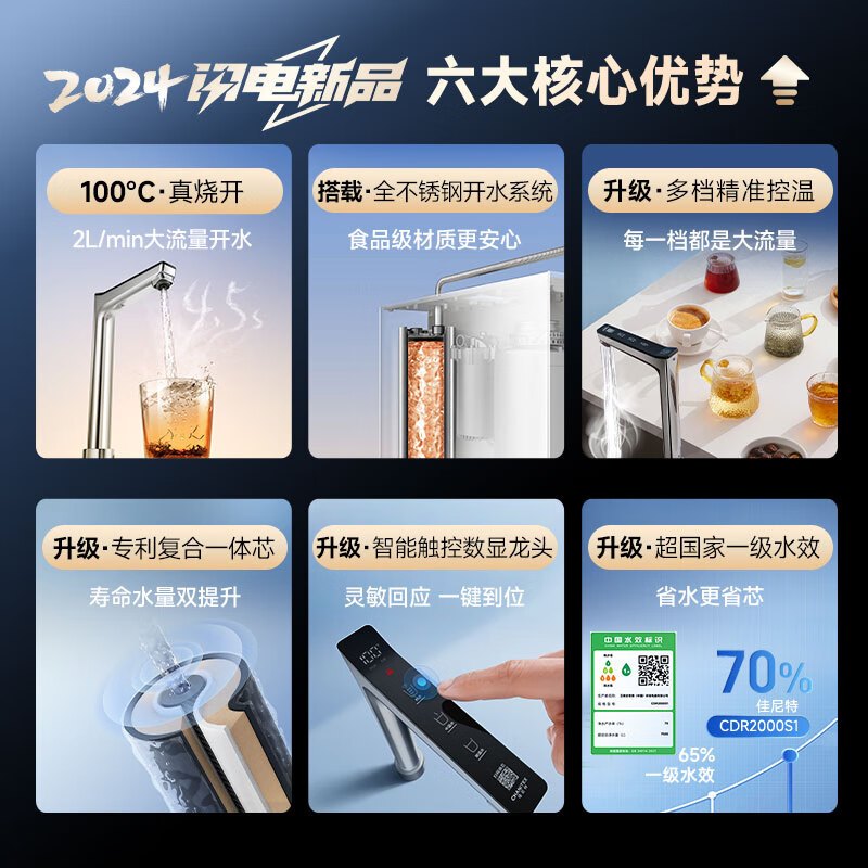 AO史密斯佳尼特加热净水器加热直饮一体机 家用厨下反渗透直饮水机净水机过滤器 CDR2000S1[蓝鲸上新]高清大图