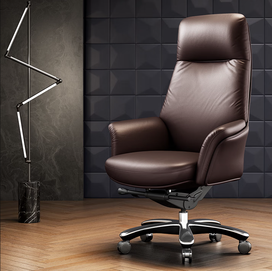 GUDONE办公椅升降旋转按摩椅高背大尺寸旋转舒适办公椅