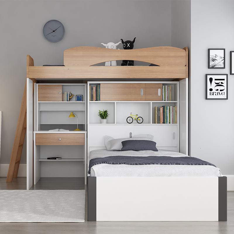 组合床带书桌衣柜儿童高低床带书桌衣柜一体小户型上床下桌多功能组合