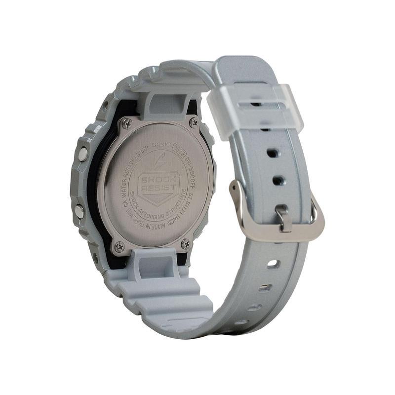 卡西欧casio简约时尚流行百搭不锈钢表带石英手表小方表dw5600ff8