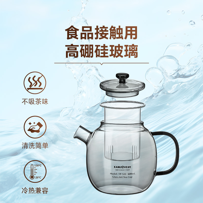 金灶TP-513玻璃茶壶耐高温烧水壶煮茶器花茶养生茶具养生壶煮茶壶高清大图