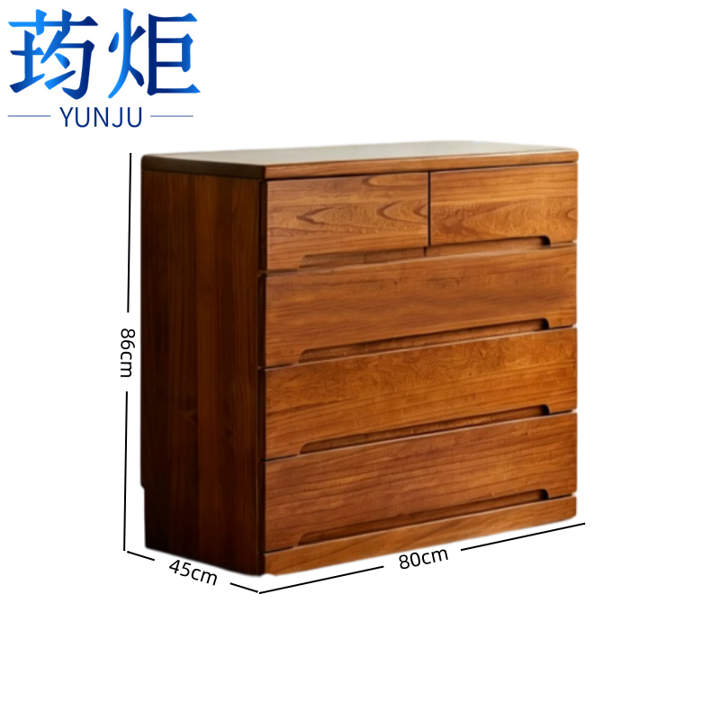 荺炬五斗柜 咖色80cm-4层五抽 台