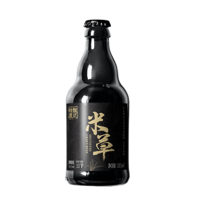 苏宁极物|米草啤酒精酿原浆315ml*12瓶小熊瓶啤酒Mecheers原麦汁浓度11°P
