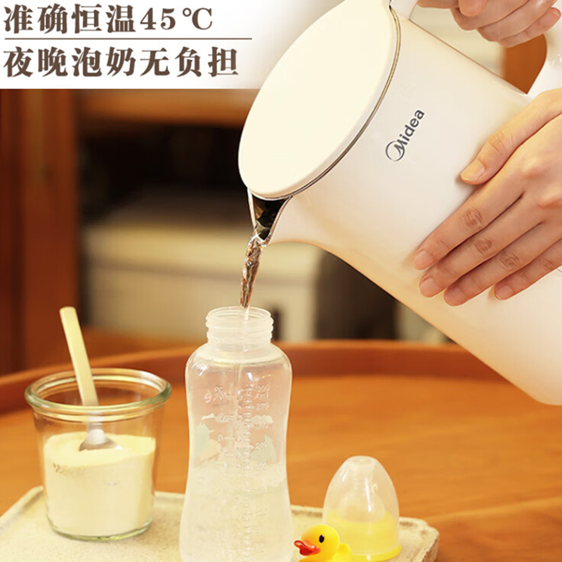 美的电水壶1.5L食品304不锈钢长效保温1500W快速加热SH15X301高清大图