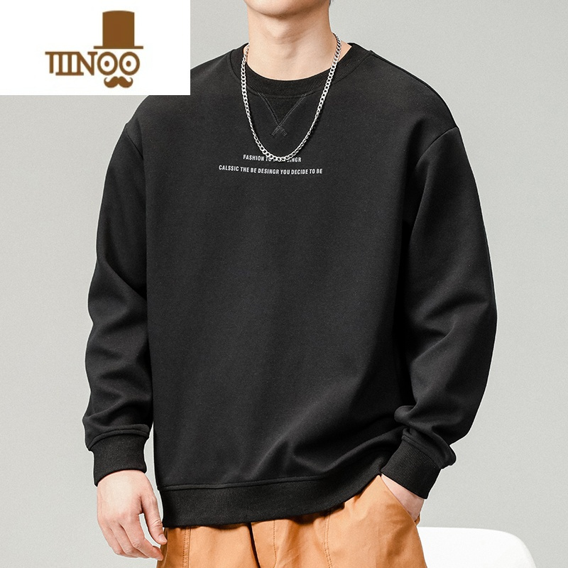 YANXU款中性风长袖上衣服男装秋季情侣装套头卫衣男士圆领T恤