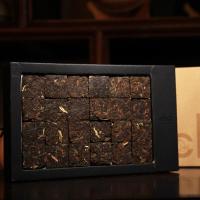 域邦 普洱茶砖 糯米香普洱茶熟茶砖茶 糯米普洱小方砖 普洱熟茶砖牛皮纸茶叶礼盒400g