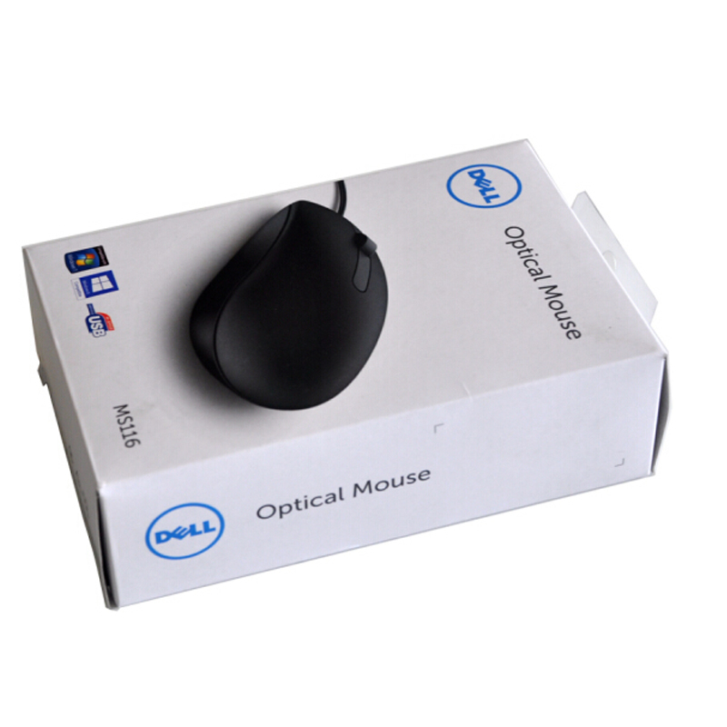 戴尔（DELL）MS116 USB有线鼠标 办公鼠标 黑色