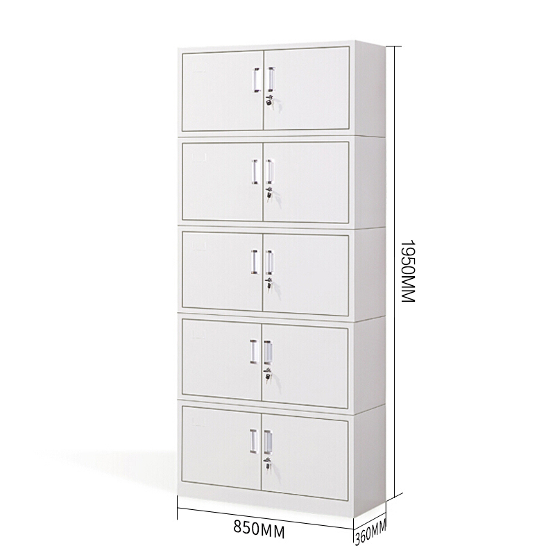 凤凰泾钢制文件柜档案柜财务凭证柜带锁储物柜铁皮柜书柜分五节文件柜高清大图