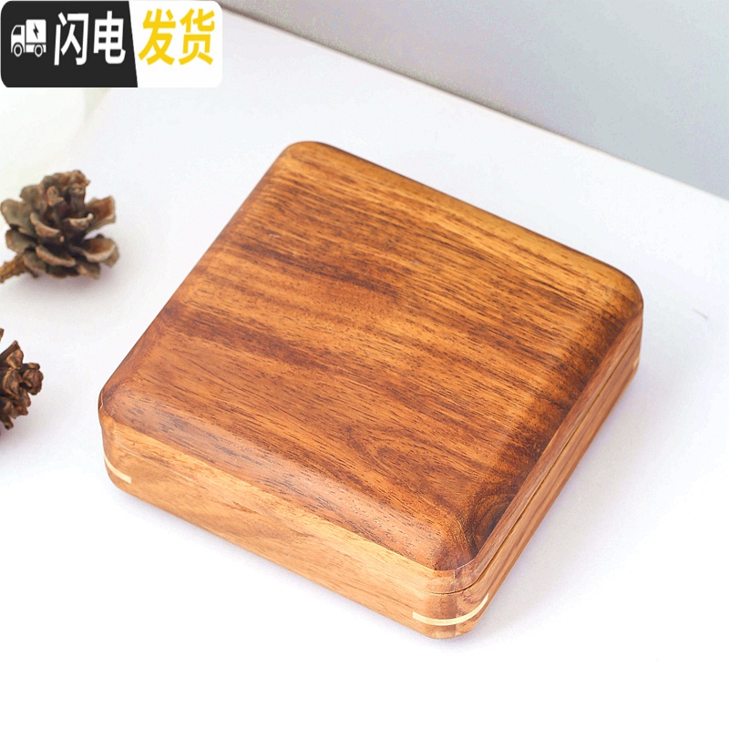 三维工匠非洲花梨木纯实木戒指盒首饰盒婚戒耳环耳钉首饰收纳盒实木袖扣盒高清大图