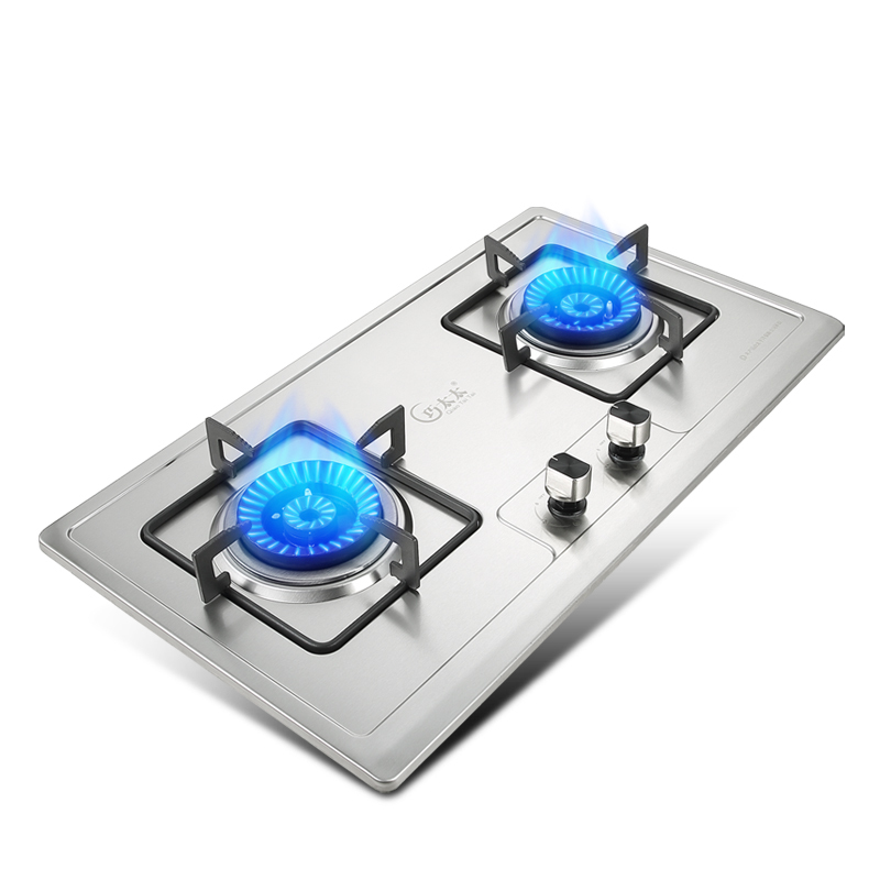 巧太太C220燃气灶煤气灶双灶嵌入式灶具台嵌两用钢化玻璃4.8kw大火力炉具双眼灶煤气炉 天然气