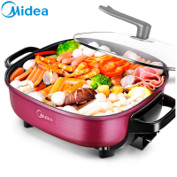 美的(Midea) 电火锅 MC-LHN30D大功率家用韩式多功能电热锅6L一体可涮煎烤炒锅多功能火锅不易粘支持温度调节