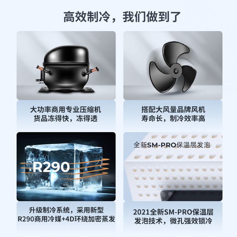 澳柯玛(AUCMA) 展示柜 SD-338(HA)338升-30℃度商用大容量大型保鲜冷柜