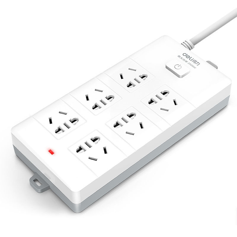 得力18168-05插座6孔5米_PVC袋装(只)