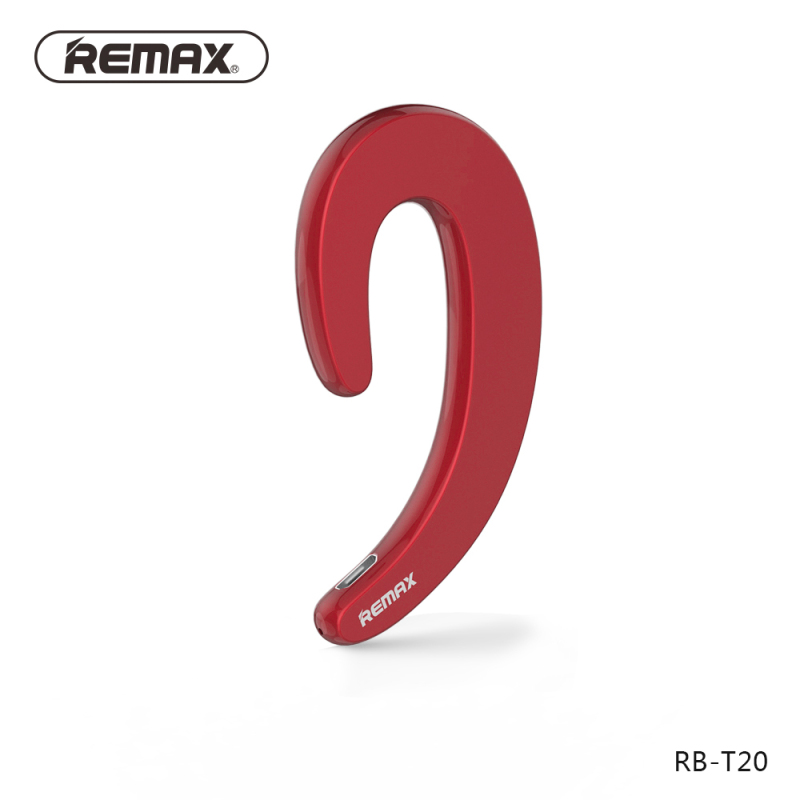 Remax/睿量 T20轻薄蓝牙耳机挂耳式开车专用手机通用单耳运动跑步无线不入耳塞无痛-宝石红