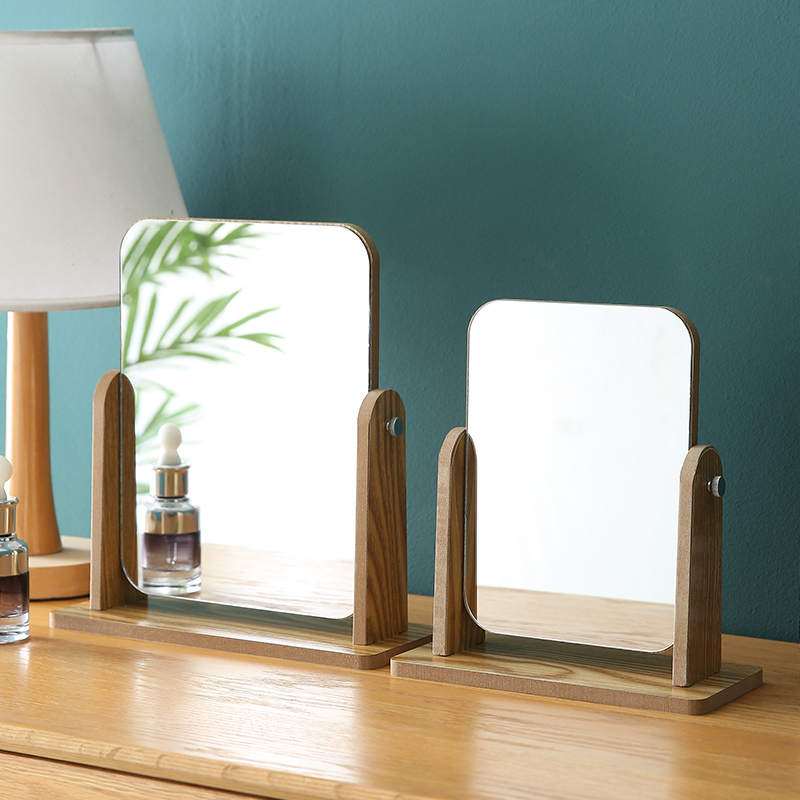 台式化妆镜梳妆台家用美妆女宿舍大号桌面镜少女心梳妆镜镜子