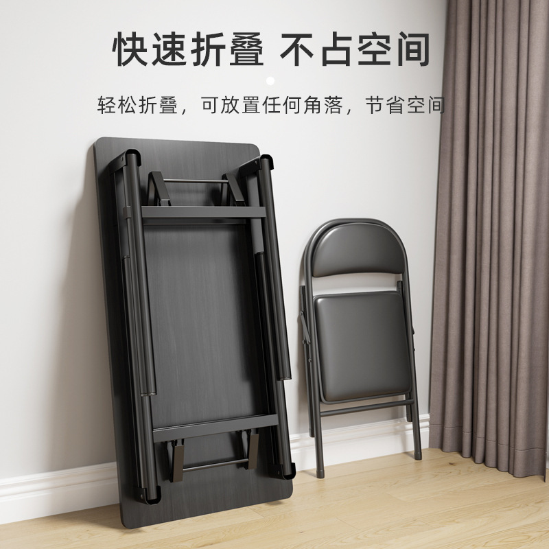 弘拜 可折叠电脑桌台式 书桌简易家用卧室学生写字桌简约宿舍长条小桌子