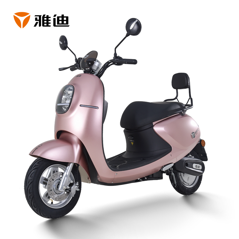电动车成人男女外卖踏板代步电动轻便摩托电瓶车铅酸60v20a米迪玫瑰金