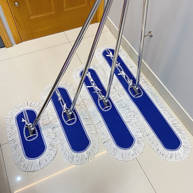 优橙平板拖把大号尘推替换布酒店工厂家用大拖把平拖棉线地拖80CM排拖除尘尘推 (仅发替换布)布头 3条起订图片