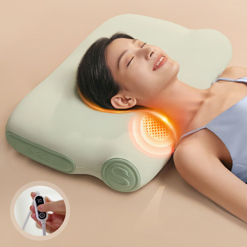 SKG 颈椎热敷枕头牵引睡眠枕 P3系列2代 豪华款 豆蔻青高清大图