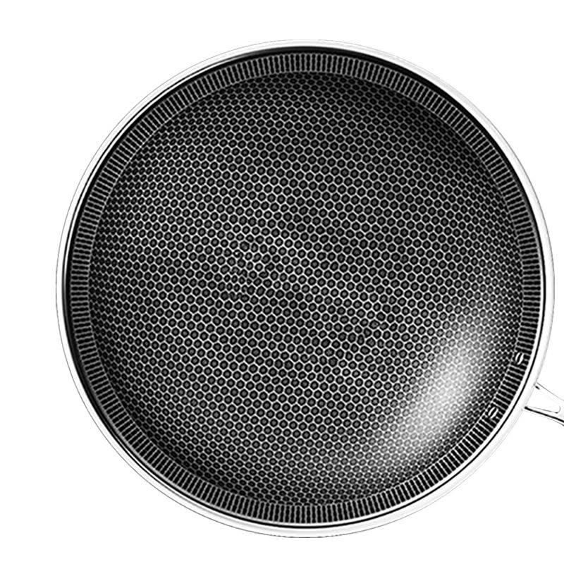 康巴赫二代炒锅不粘锅304不锈钢32cm 满屏蜂窝平底炒菜锅电磁炉明火燃气通用图片
