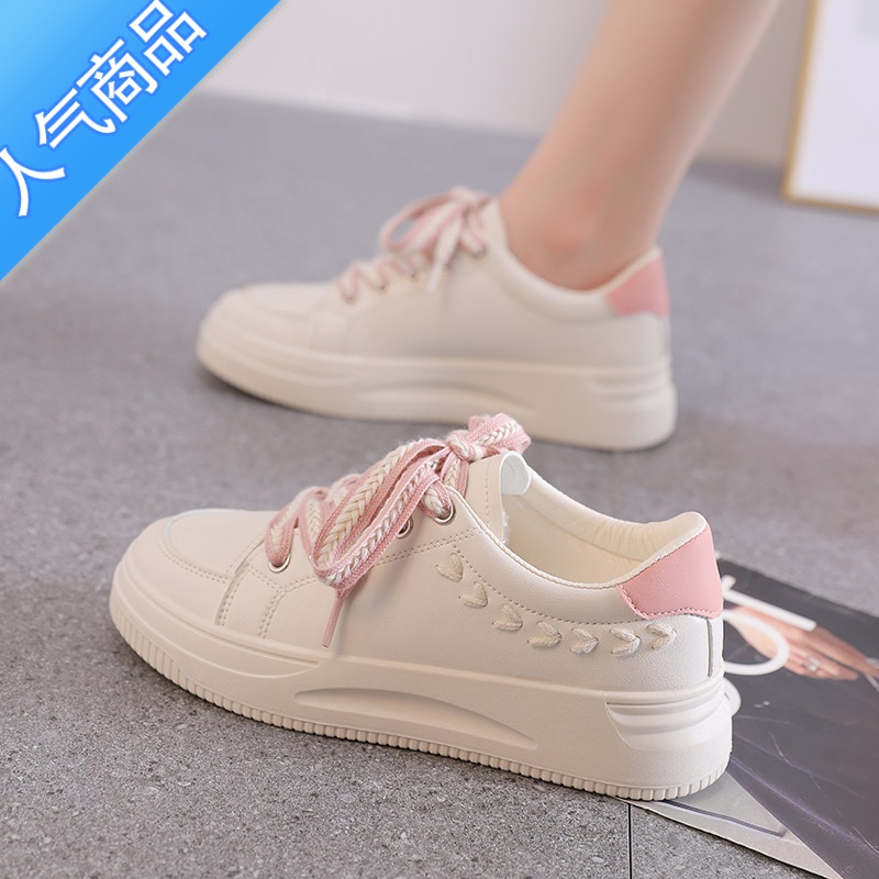 SUNTEK麦穗小白鞋女2023秋季新款学生百搭鞋子女ins潮春秋休闲运动板鞋高清大图