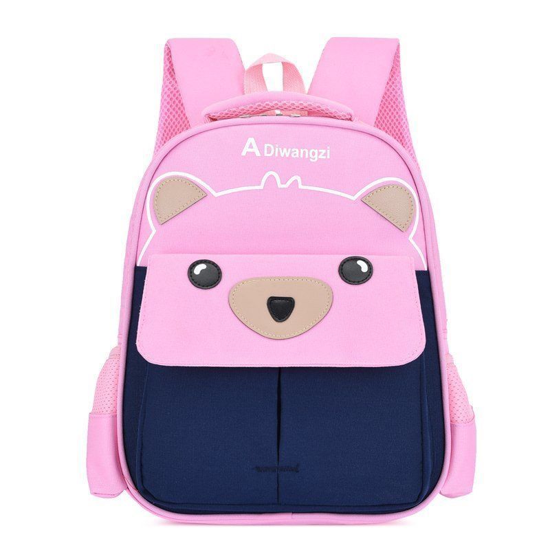 顽顽熊小2号适合36岁荷花粉色书包女小学生可爱男幼儿园背包儿童双层