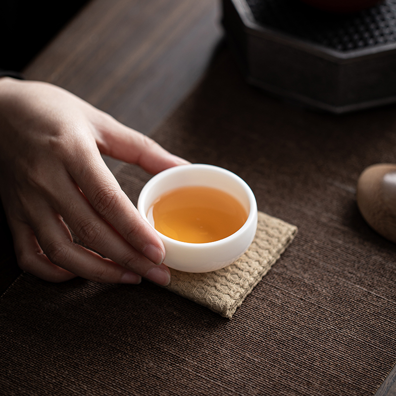 苏氏陶瓷(SUSHI CERAMICS)茶杯 白瓷中国白个人杯羊脂玉主人杯品茗杯8个装