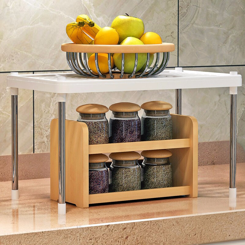 家用简约台面落地储物收纳架层架厨房办公室浴室客厅