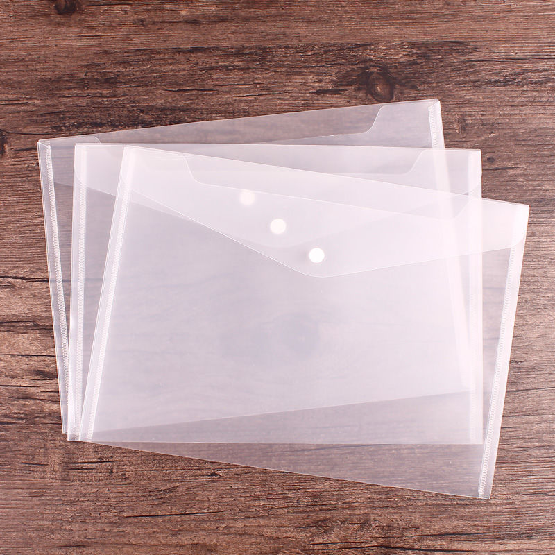 100个装a4透明塑料按扣文件袋pp资料袋档案袋 学生试卷文具袋加厚