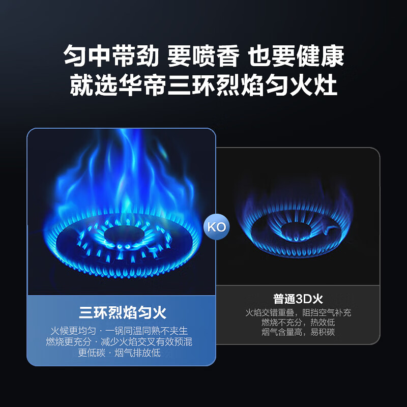 华帝(vatti)燃气灶家用5.2kW 嵌入式定时猛火灶 可调节免扩孔70%热效率 烟灶联动灶具i10309D(天然气)高清大图
