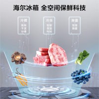海尔(Haier)475升十字对开门冰箱 594mm专业超薄零嵌 全空间保鲜 BCD-475WGHTD1BGZU1