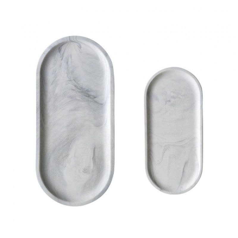 北欧简约风陶瓷盘子大理石纹椭圆形托盘收纳盘 家用早餐盘甜点盘 砂石30*20图片