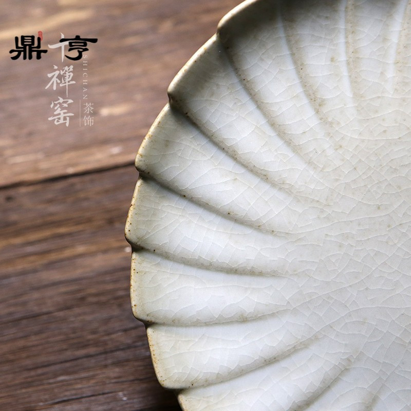 鼎亨汝窑壶承 壶托 景德镇茶壶粗陶干泡盘日式功夫茶具开片干泡台