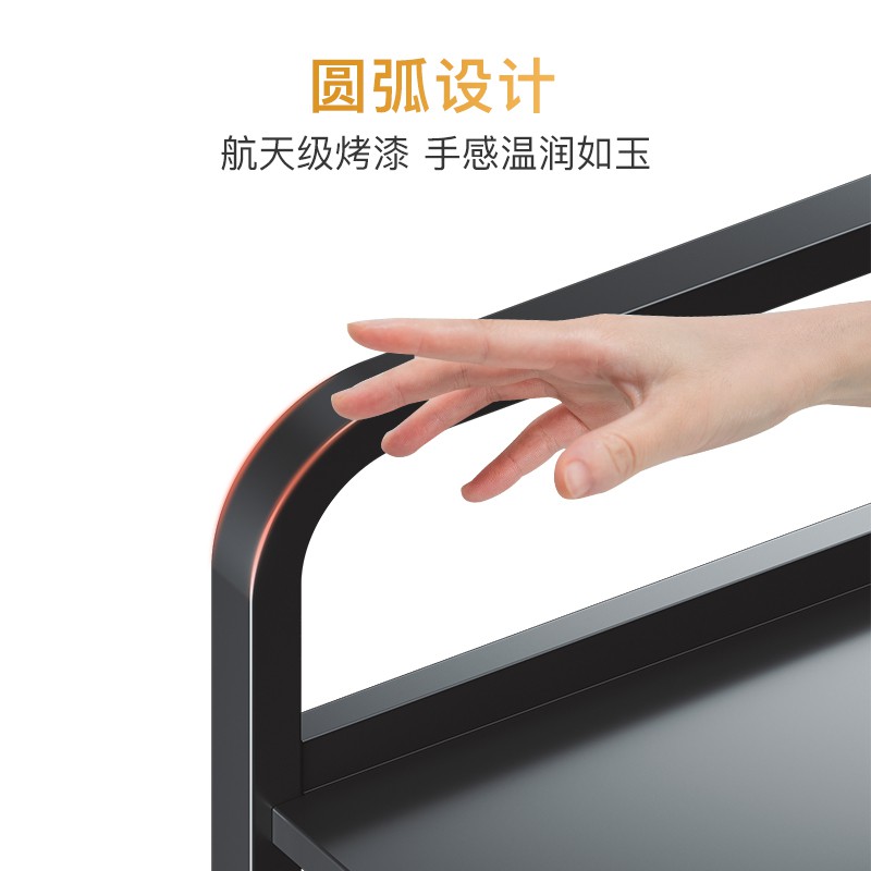 免安装厨房微波炉置物架 桌面家用双层台面用品烤箱收纳架子收纳层架 三维工匠高清大图