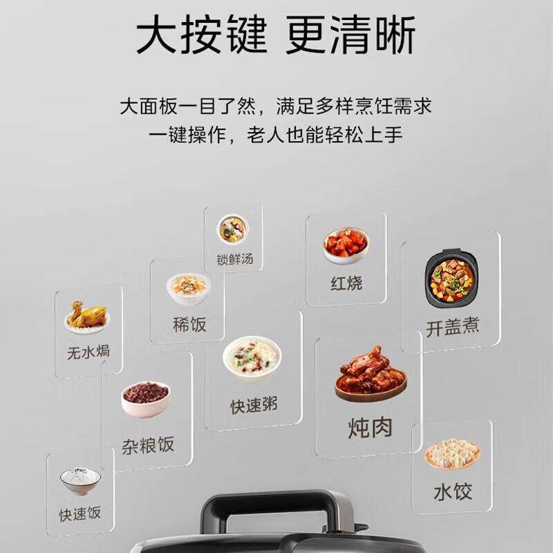 美的电压力锅大容量智能预约定时高压锅煮饭煲汤压力锅自动控压多重安全保护高压电饭煲 MY-E6126高清大图