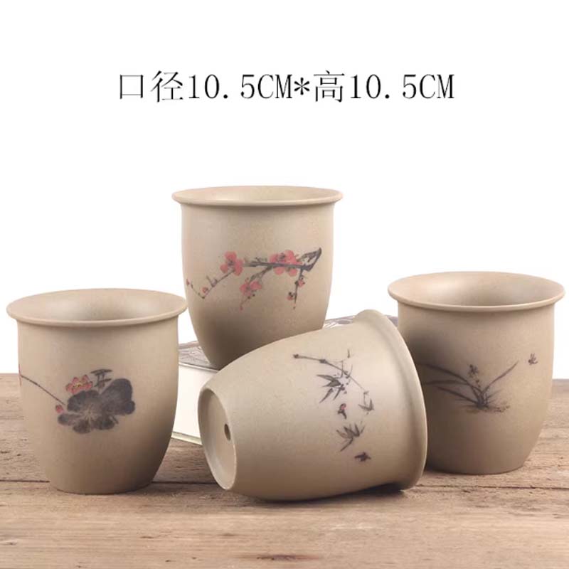 粗陶花盆 粗陶7(梅兰竹荷)高清大图