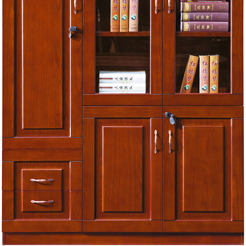 臻远 ZY051431 木质文件柜油漆贴木皮资料柜书柜 三门高清大图