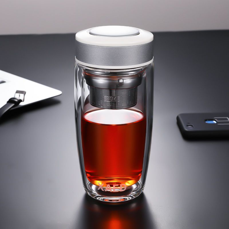 男女士创意双层鹅蛋杯高硼硅玻璃杯时尚大肚杯水晶礼品杯茶杯w0