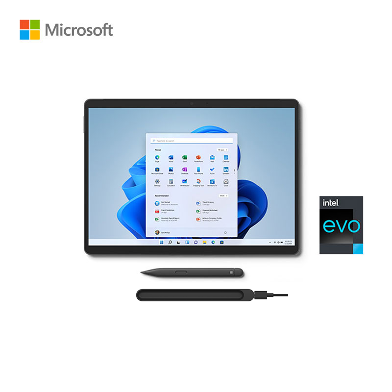 微软Surface Pro 8 平板电脑二合一 轻薄本 i7 16G 512G典雅黑+超薄触控笔 2 +充电器