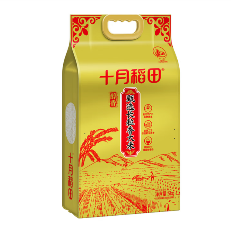 十月稻田 甄选长粒香大米5kg /袋高清大图