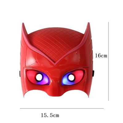 蒙面小飞侠睡衣小英雄儿童披风斗篷动漫猫小子手腕发光面具眼罩红色