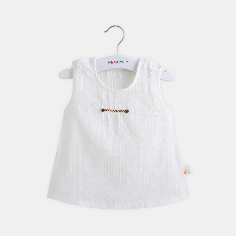 卡比一木KBMLOVELY3-12月女宝裙子纯棉公主裙婴童裙子背心裙73cm80cm90cm提花女孩宽肩裙KM1607