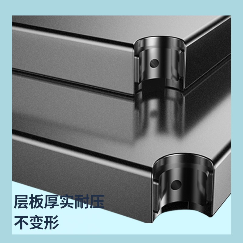 溢彩年华 不锈钢厨房置物架 落地家用货架微波炉架 储物收纳架子