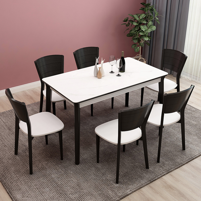 掌上明珠轻奢岩板卓现代简约家用长方形餐桌餐椅套cz18k2021